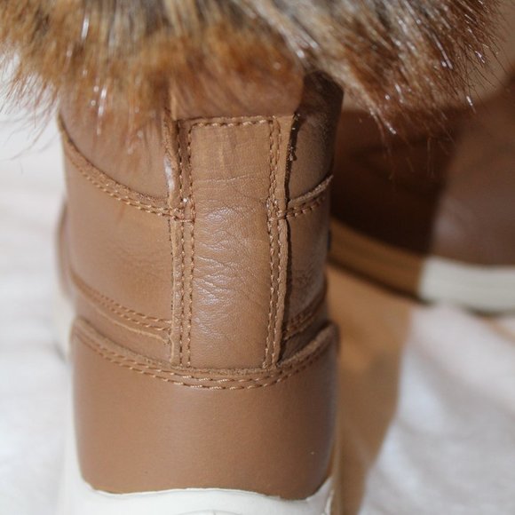 NEW UGG ADIRONDACK III LEATHER FUR SHEARLING SNOW WINTER BOOTS CHESTNUT - Picture 5 of 9